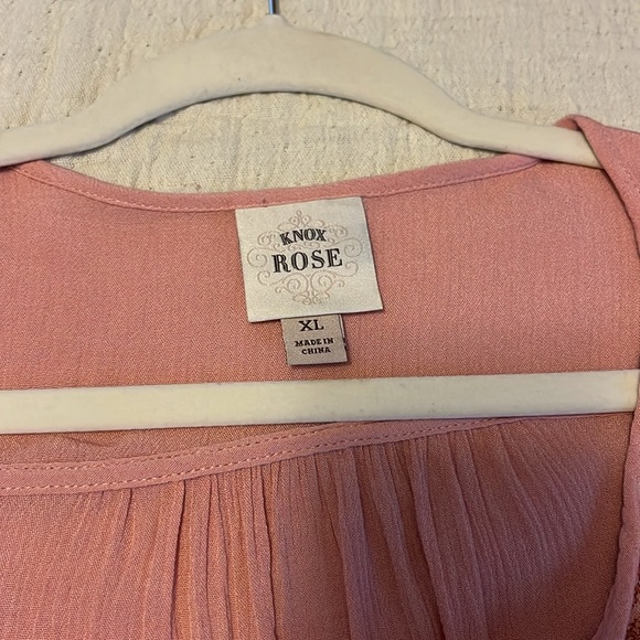 Knox Rose Pink Tie Front Embellished Blouse - Picture 5 of 7